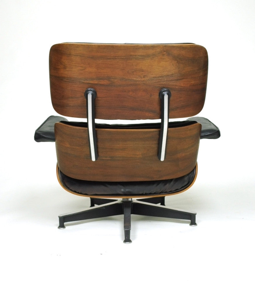 SOLD 1956 Herman Miller Eames Lounge Chair w Ottoman Boot Glides 3 Screws
