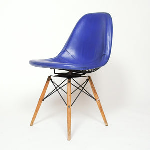 SOLD Eames Herman Miller PKW Original Swivel Dowel Wire Chair With Padded Cushion