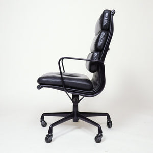 SOLD Black and Eggplant Eames Herman Miller Soft Pad High Back Aluminum Group Chairs 3 Available