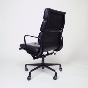 SOLD Black and Eggplant Eames Herman Miller Soft Pad High Back Aluminum Group Chairs 3 Available