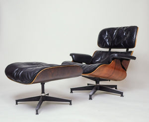 SOLD Herman Miller Eames Lounge Chair and Ottoman Rosewood 1957