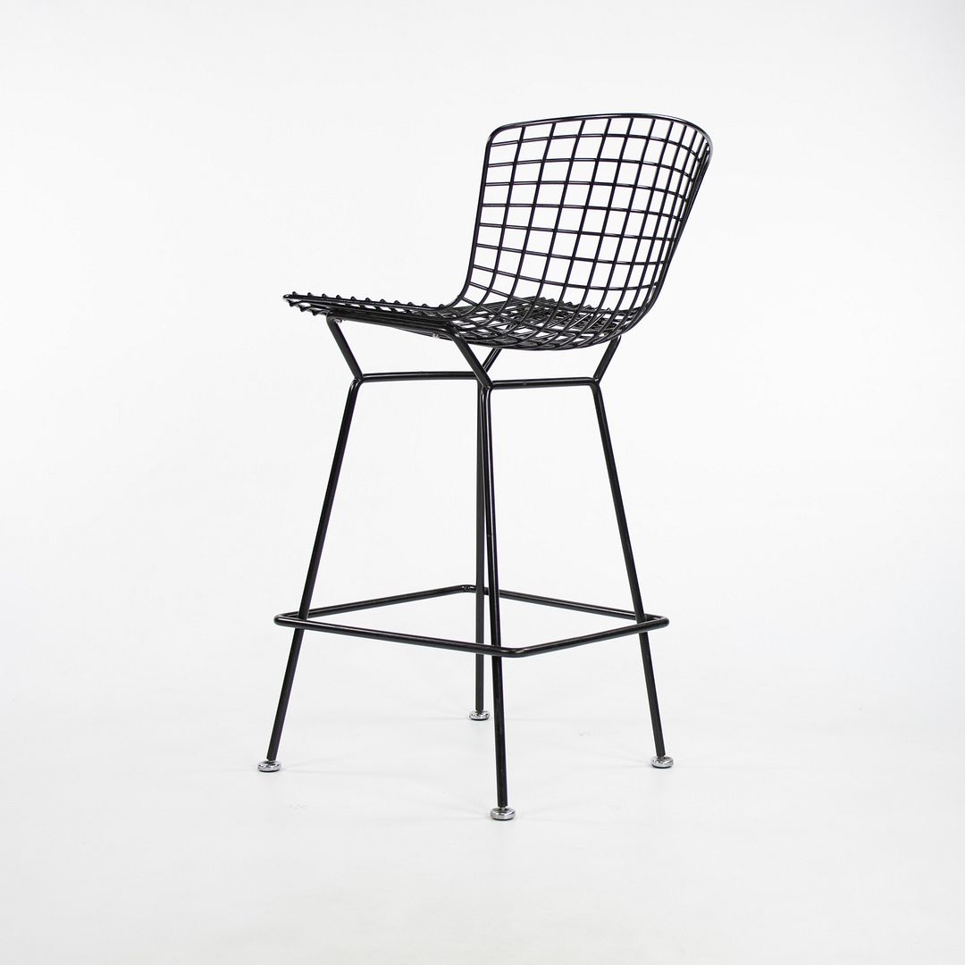 SOLD 2010s Bertoia Counter Stool 426C by Harry Bertoia for Knoll with Black Wire Frames