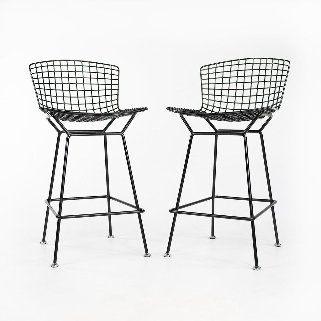 SOLD 2010s Bertoia Counter Stool 426C by Harry Bertoia for Knoll with Black Wire Frames