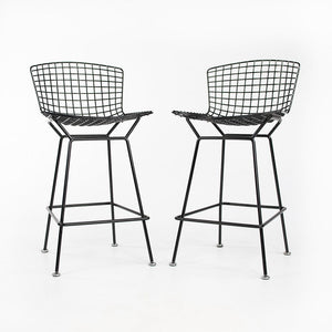 SOLD 2010s Bertoia Counter Stool 426C by Harry Bertoia for Knoll with Black Wire Frames