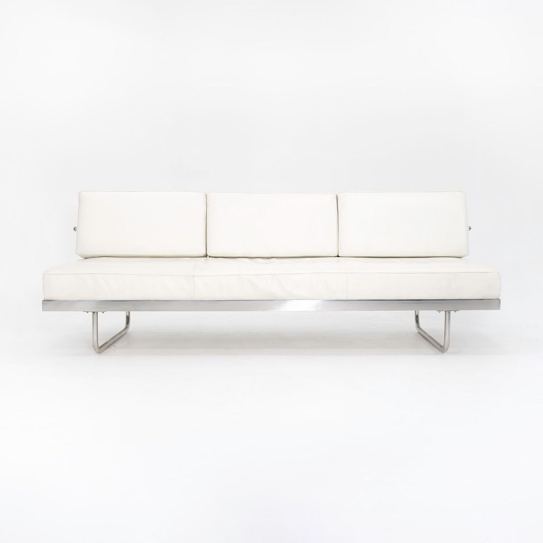 SOLD 2000s LC5 Convertible Daybed / Sofa by Le Corbusier, Pierre Jeanneret, and Charlotte Perriand for Cassina in White Leather