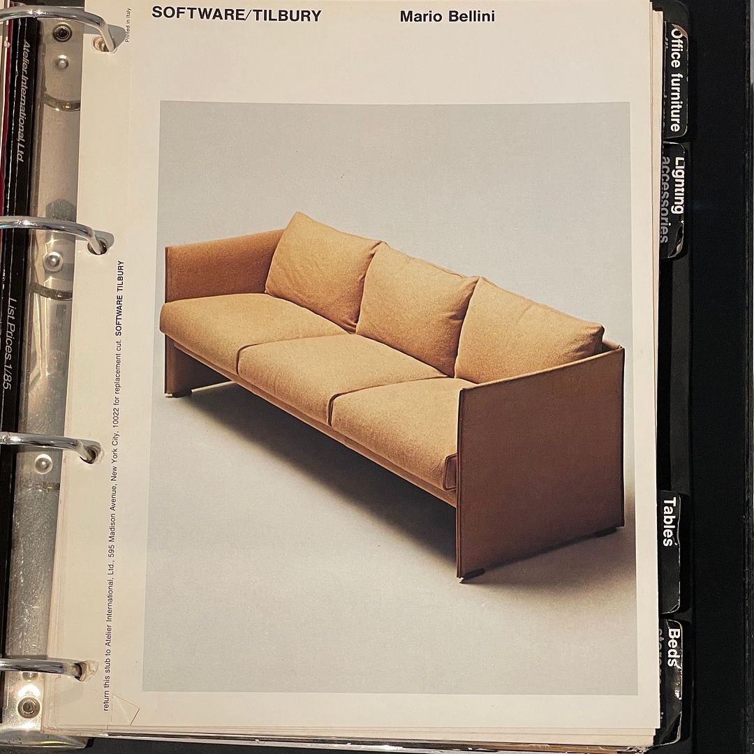 1980s Tilbury Three Seat Sofa by Mario Bellini for Cassina in Black Leather