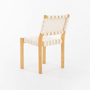 1970s Set of Six 611 Stacking Chairs by Aino and Alvar Aalto for Artek in Birch with New Webbing
