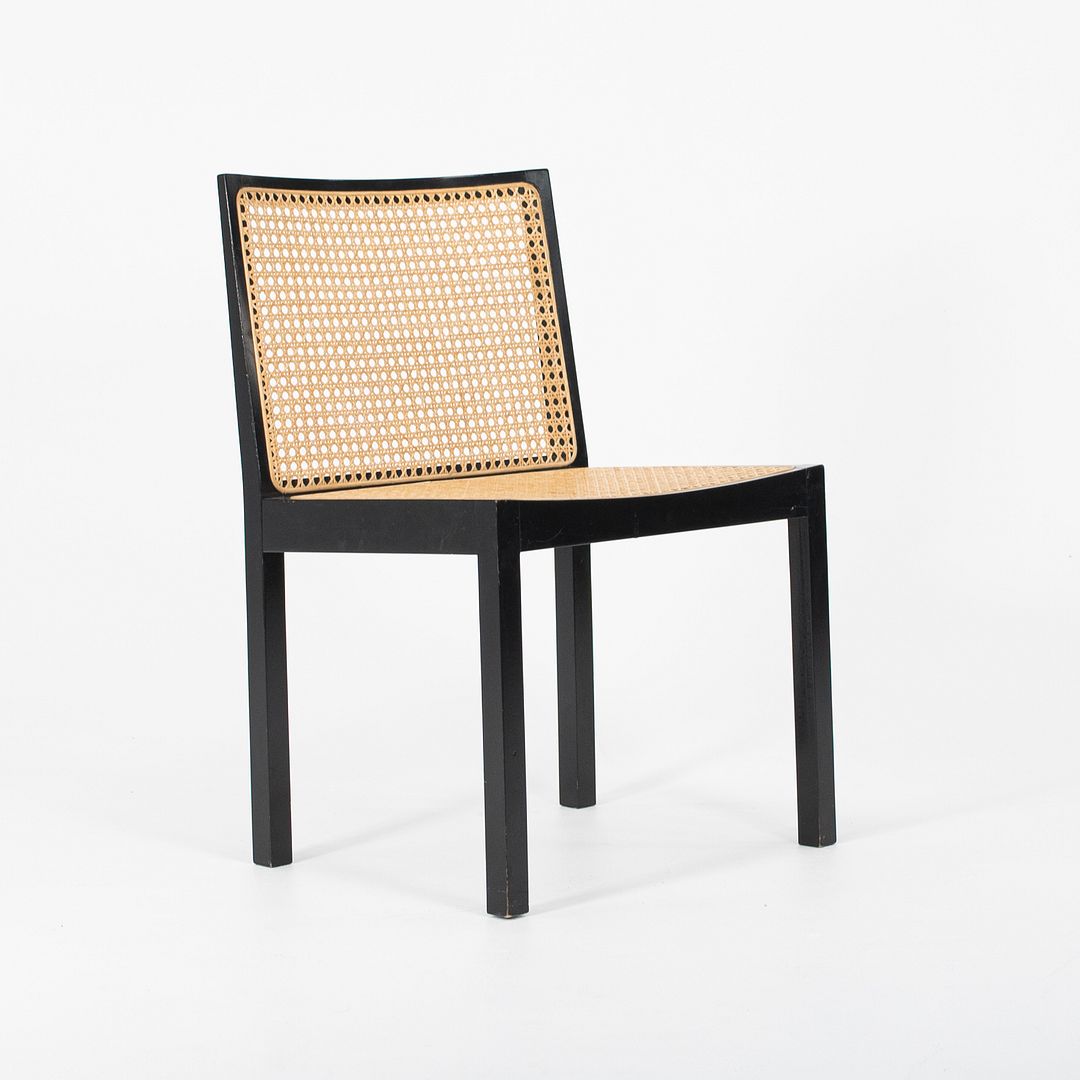 1960s Set of Four Model 3105 Bankstuhl Dining Chairs by Willy Guhl for Stendig in Lacquered Wood and Cane