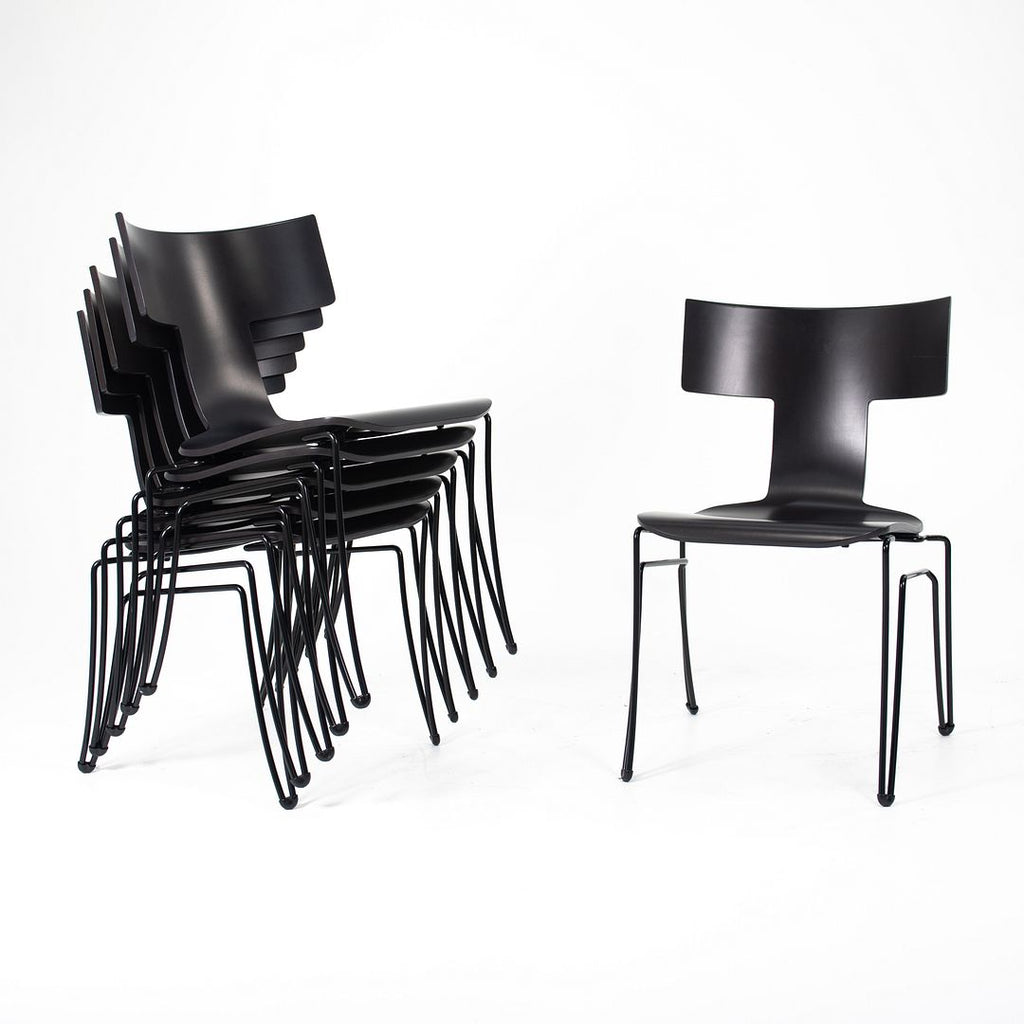 SOLD 1990s Set of Six Anziano Chairs by John Hutton for Donghia in Black with Ebonized Wood