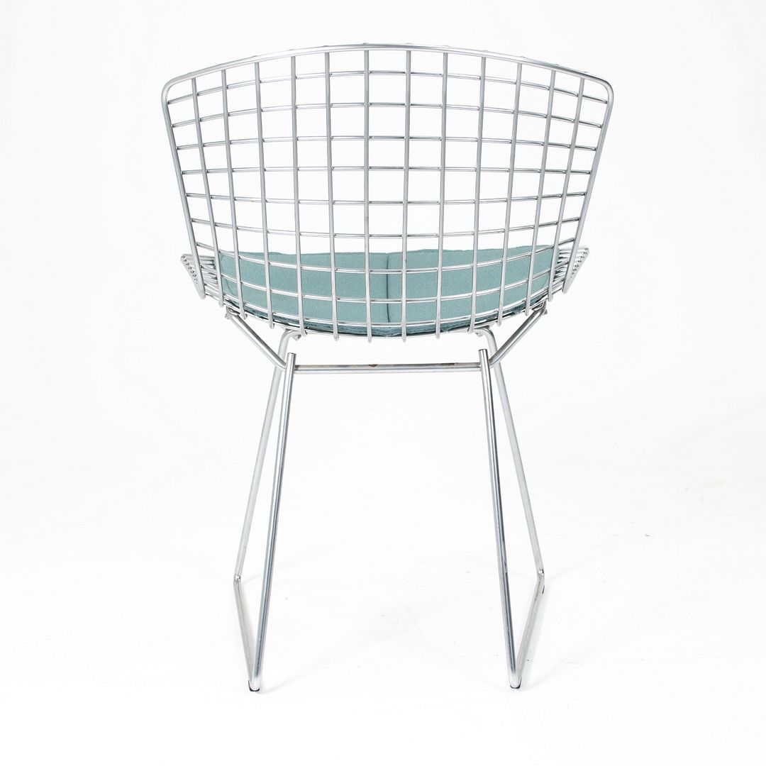 SOLD 2000s Set of Six Bertoia Side Chairs by Harry Bertoia for Knoll in Satin Chromed Steel and Fabric