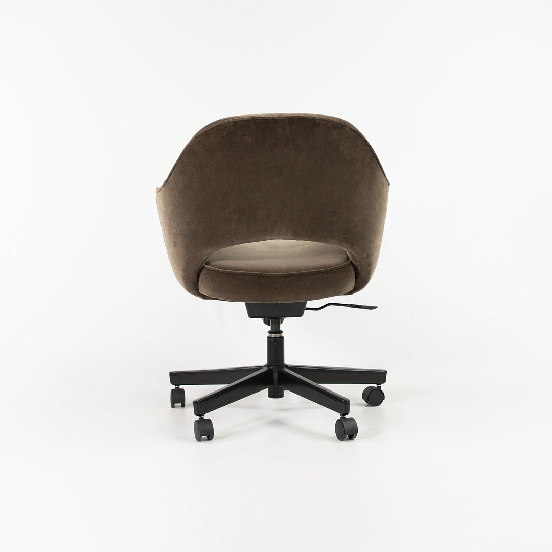 SOLD 2010 Saarinen Executive Arm Chair with Swivel Base by Eero Saarinen for Knoll in Brown Mohair