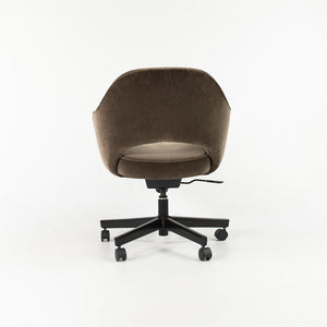 SOLD 2010 Saarinen Executive Arm Chair with Swivel Base by Eero Saarinen for Knoll in Brown Mohair