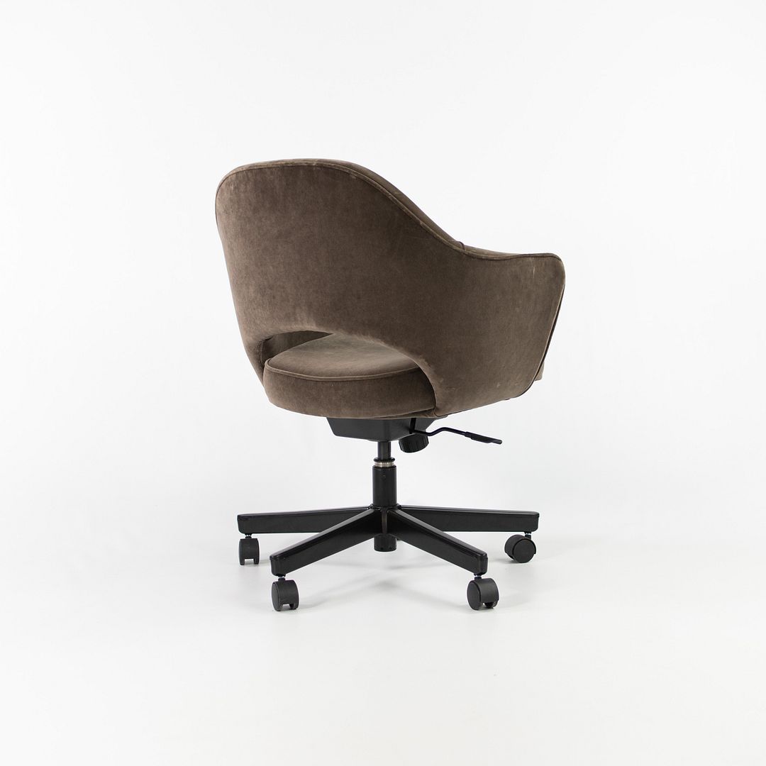 SOLD 2010 Saarinen Executive Arm Chair with Swivel Base by Eero Saarinen for Knoll in Brown Mohair