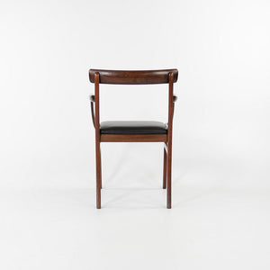 SOLD 1970s Set of Eight Rungstelund Chairs by Ole Wanscher for Poul Jeppesen in Brazilian Rosewood and Black Leather