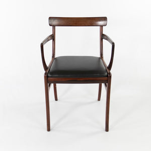 SOLD 1970s Set of Eight Rungstelund Chairs by Ole Wanscher for Poul Jeppesen in Brazilian Rosewood and Black Leather