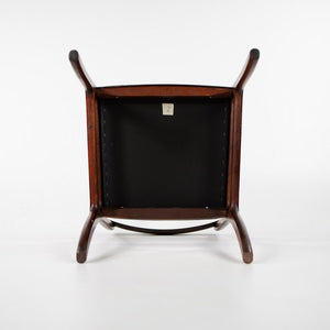 SOLD 1970s Set of Eight Rungstelund Chairs by Ole Wanscher for Poul Jeppesen in Brazilian Rosewood and Black Leather