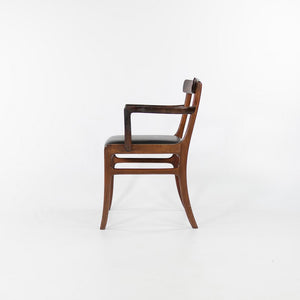 SOLD 1970s Set of Eight Rungstelund Chairs by Ole Wanscher for Poul Jeppesen in Brazilian Rosewood and Black Leather