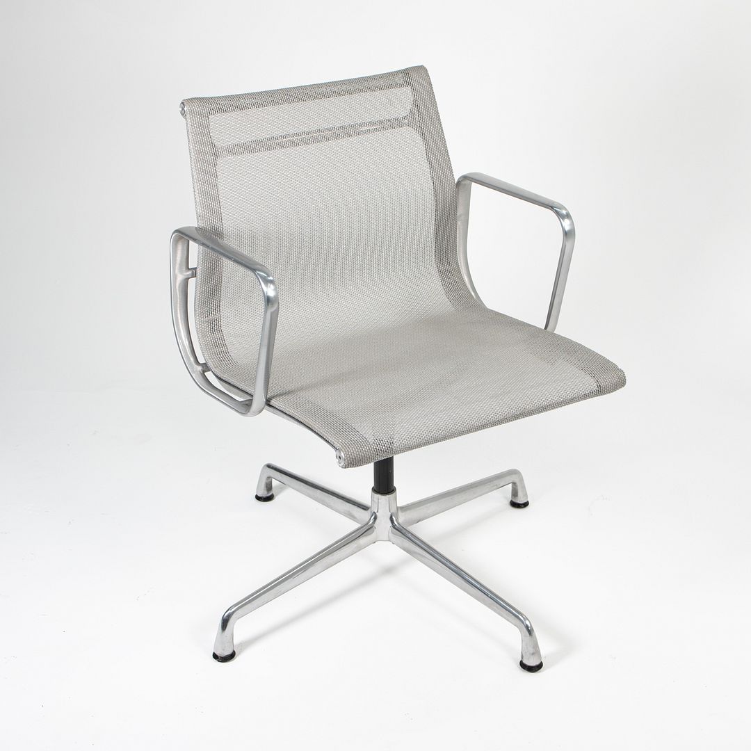 SOLD 2007 Eames Aluminum Side Chair by Charles and Ray Eames for Herman Miller in Silver Mesh