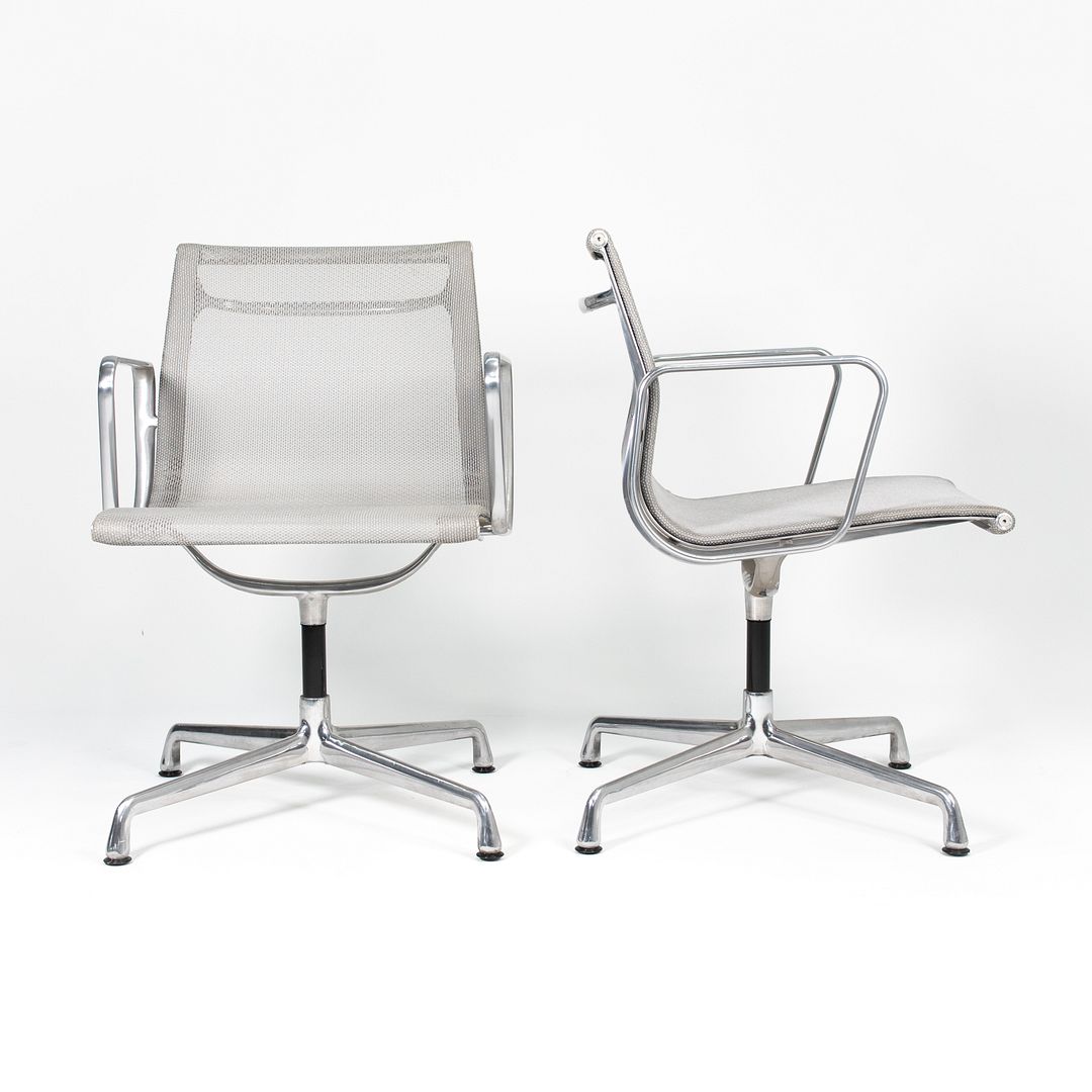 SOLD 2007 Eames Aluminum Side Chair by Charles and Ray Eames for Herman Miller in Silver Mesh