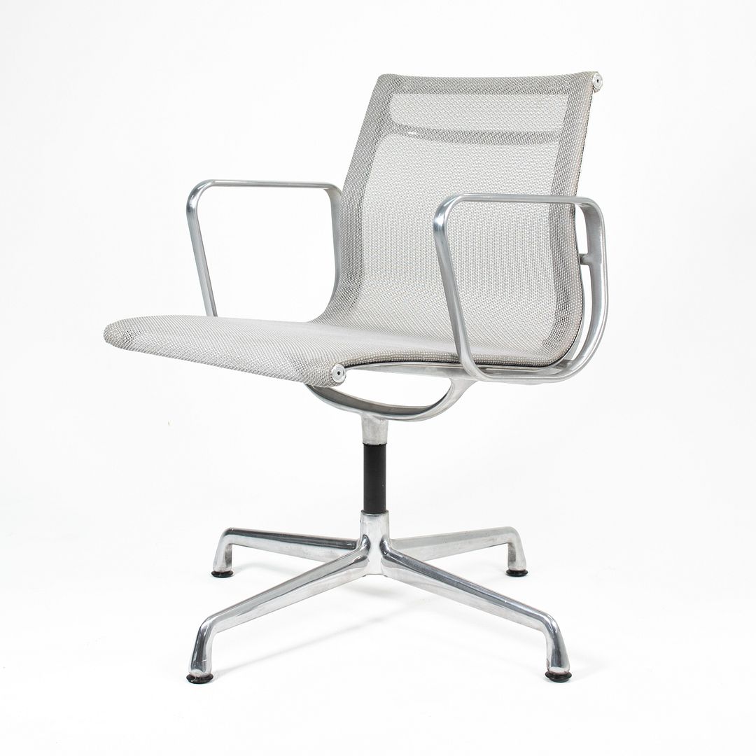 SOLD 2007 Eames Aluminum Side Chair by Charles and Ray Eames for Herman Miller in Silver Mesh