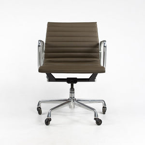 SOLD 2010s Eames Aluminum Group Management Chair by Charles and Ray Eames for Herman Miller in Brown Leather