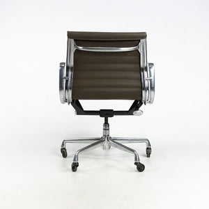 SOLD 2010s Eames Aluminum Group Management Chair by Charles and Ray Eames for Herman Miller in Brown Leather