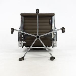 SOLD 2010s Eames Aluminum Group Management Chair by Charles and Ray Eames for Herman Miller in Brown Leather