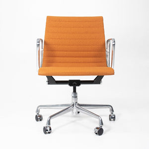 SOLD 2015 Eames Aluminum Group Management Chair by Charles and Ray Eames for Herman Miller in Orange Coil Fabric