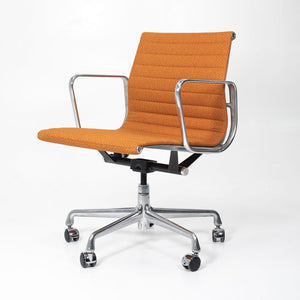 SOLD 2015 Eames Aluminum Group Management Chair by Charles and Ray Eames for Herman Miller in Orange Coil Fabric