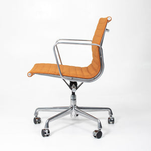 SOLD 2015 Eames Aluminum Group Management Chair by Charles and Ray Eames for Herman Miller in Orange Coil Fabric