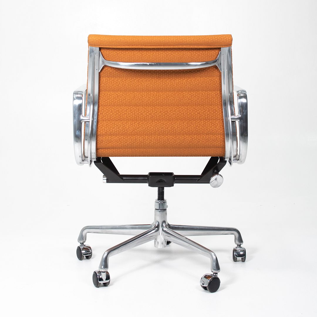 SOLD 2015 Eames Aluminum Group Management Chair by Charles and Ray Eames for Herman Miller in Orange Coil Fabric