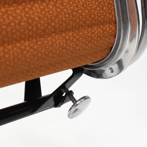 SOLD 2015 Eames Aluminum Group Management Chair by Charles and Ray Eames for Herman Miller in Orange Coil Fabric