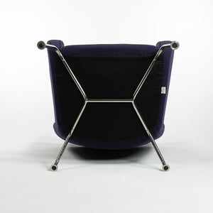 2015 CH445 Wing Lounge Chair by Hans Wegner for Carl Hansen & Søn in Blue Fabric