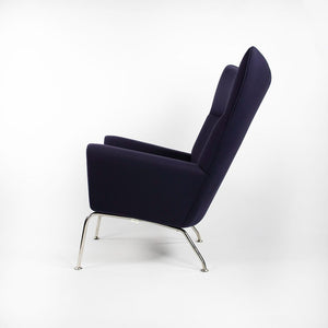 2015 CH445 Wing Lounge Chair by Hans Wegner for Carl Hansen & Søn in Blue Fabric