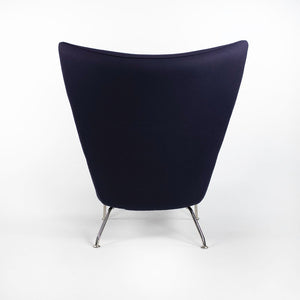 2015 CH445 Wing Lounge Chair by Hans Wegner for Carl Hansen & Søn in Blue Fabric