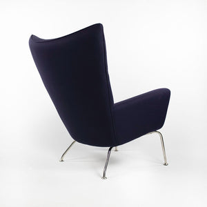 2015 CH445 Wing Lounge Chair by Hans Wegner for Carl Hansen & Søn in Blue Fabric