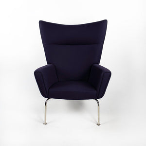 2015 CH445 Wing Lounge Chair by Hans Wegner for Carl Hansen & Søn in Blue Fabric