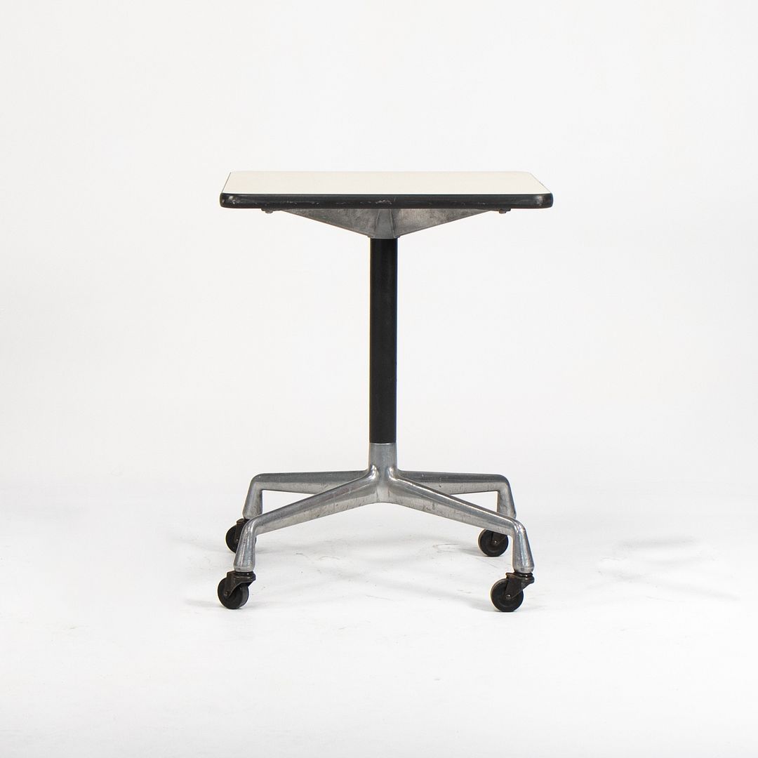 SOLD 1970s Universal Base Rolling Table by Charles and Ray Eames for Herman Miller with White Laminate Top 2x Available