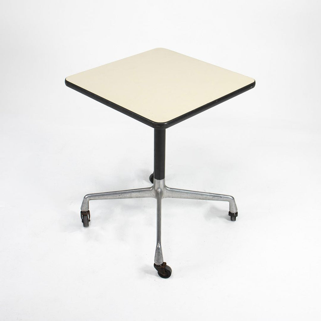 SOLD 1970s Universal Base Rolling Table by Charles and Ray Eames for Herman Miller with White Laminate Top 2x Available