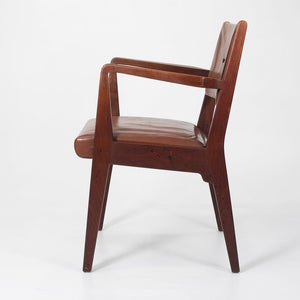 1950S C-106 Armchair By Jens Risom For Jens Risom Design Inc. in Walnut with Original Leather 3x Available