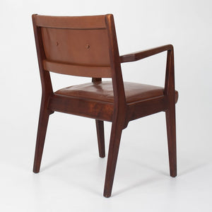 1950S C-106 Armchair By Jens Risom For Jens Risom Design Inc. in Walnut with Original Leather 3x Available