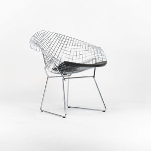 SOLD 2021 Pair of 421L Diamond Chairs by Harry Bertoia for Knoll with Chrome Finish