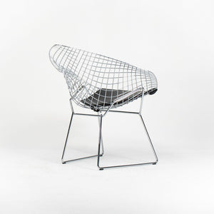 SOLD 2021 Pair of 421L Diamond Chairs by Harry Bertoia for Knoll with Chrome Finish