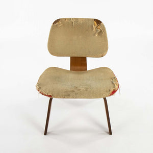 SOLD 1946 LCW Lounge Chair By Charles And Ray Eames For Evans Products Company with Rare Fabric