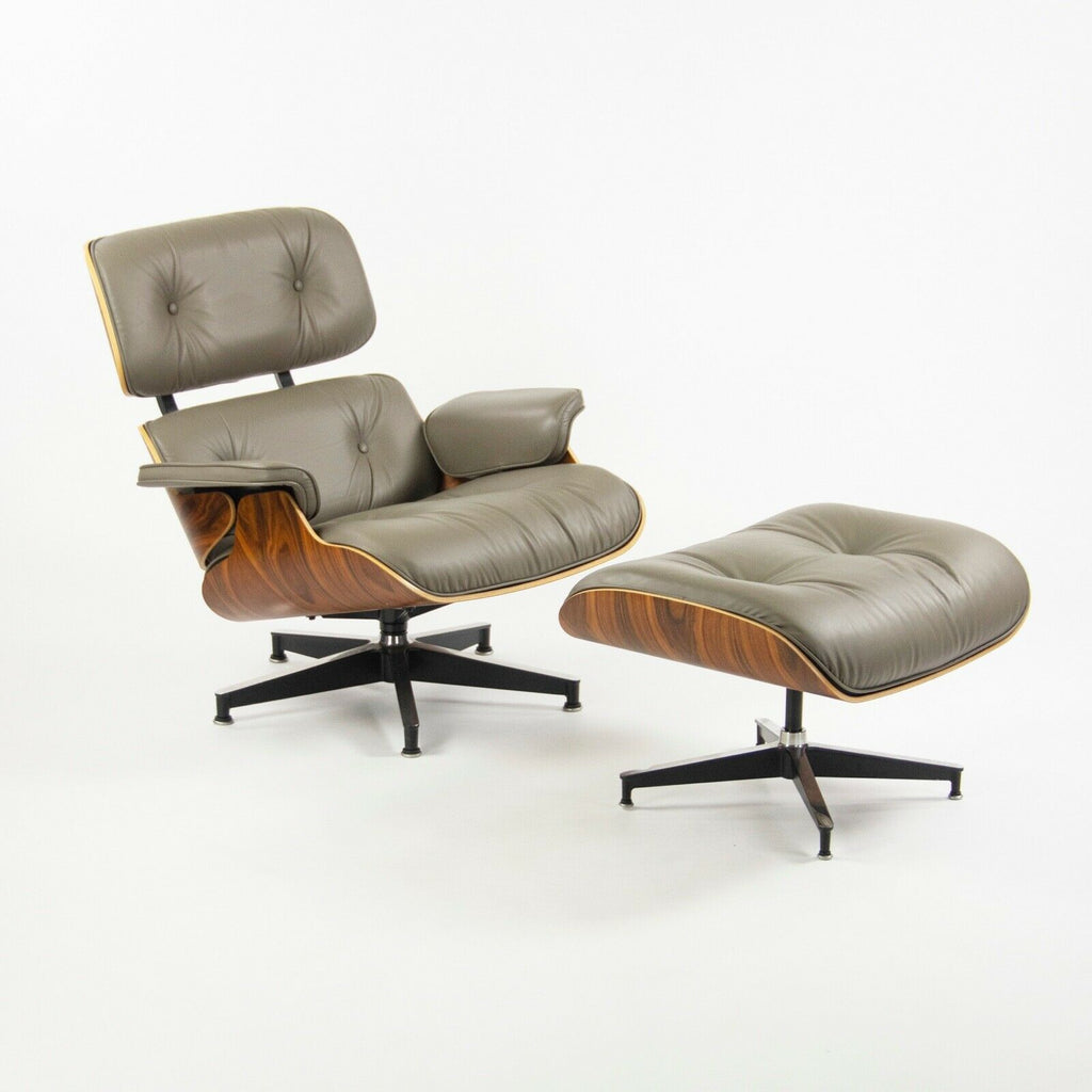 SOLD 2013 Herman Miller Eames Lounge Chair and Ottoman Palisander Greige Leather