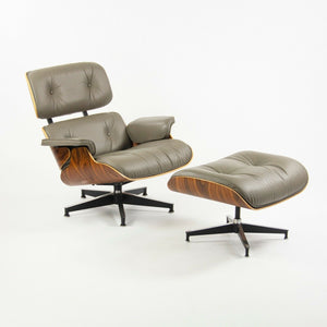 SOLD 2013 Herman Miller Eames Lounge Chair and Ottoman Palisander Greige Leather